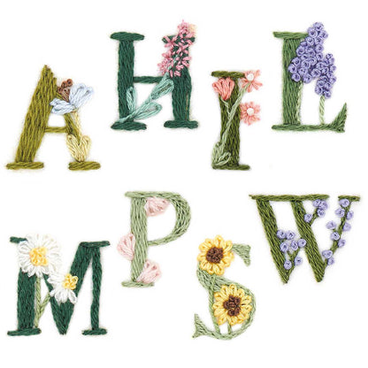 Stick and Stitch Packung Blumenalphabet bunt